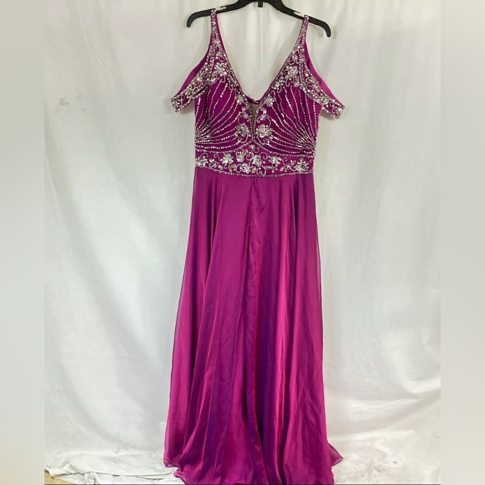 RACHEL ALLAN Designer CURVES DRESS Pink Formal Cocktail Ball Gown SIZE 14W
